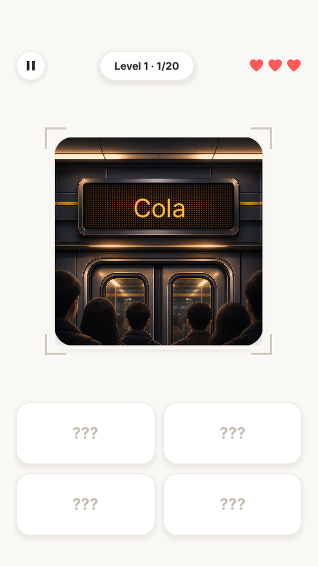 Glimpse Guess subway reveal screen screenshot