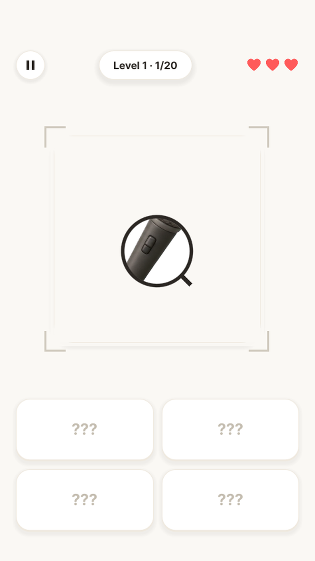 Glimpse Guess magnifier reveal screen screenshot